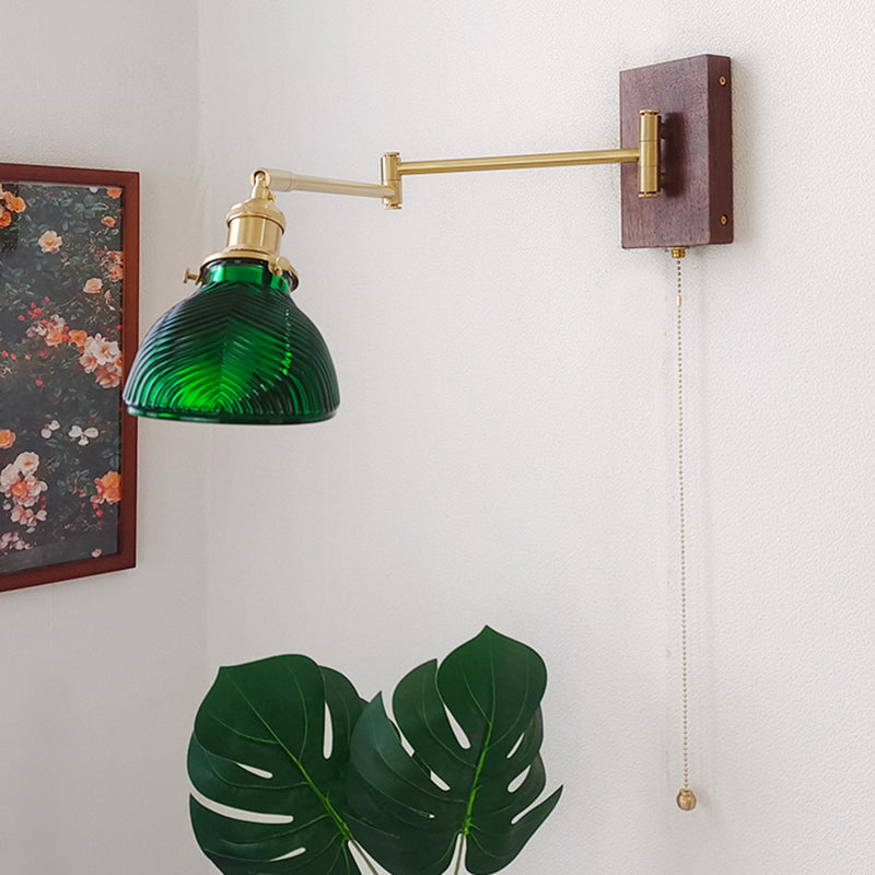 Adjustable Wooden Wall Mount Light Modern 1-Light Wall Light for Living Room