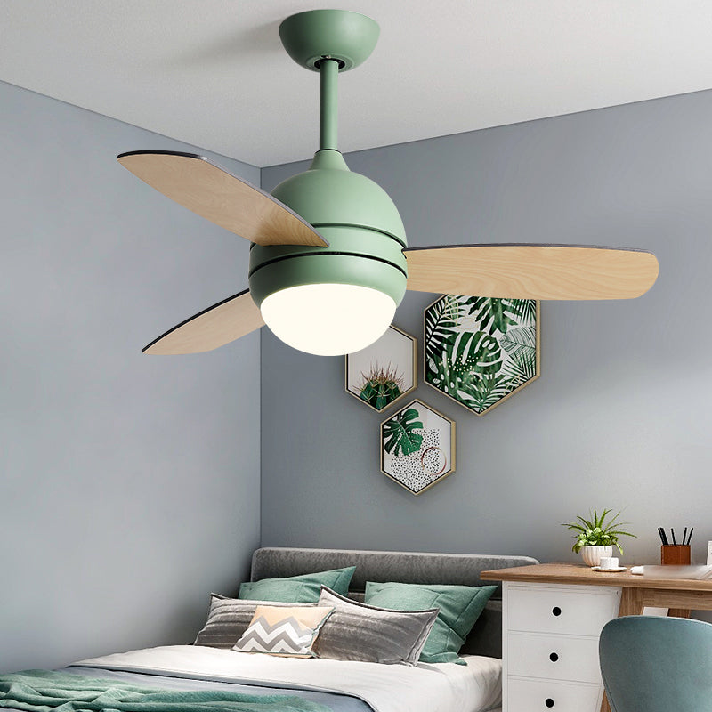 Dome Shape Metal Ceiling Fan Lighting Kids Style 1 Light Ceiling Fan Lamp