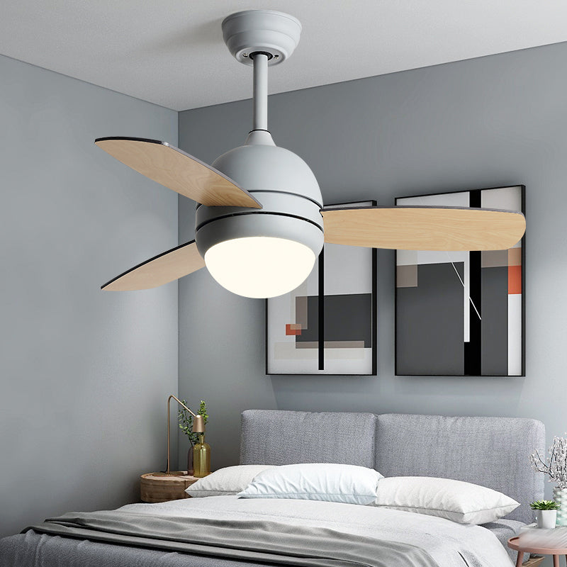 Dome Shape Metal Ceiling Fan Lighting Kids Style 1 Light Ceiling Fan Lamp