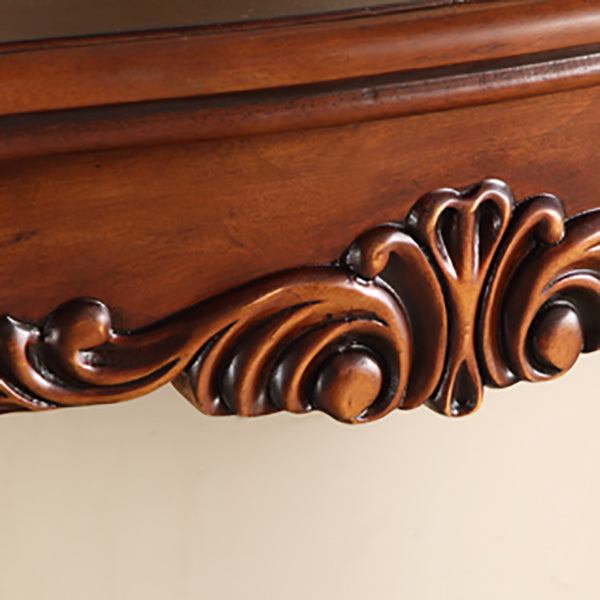Free Form Wood Console Table with 4 Legs Solid Wood Frame Accent Table for Hall
