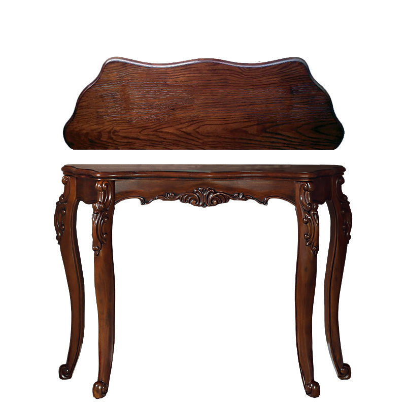 Free Form Wood Console Table with 4 Legs Solid Wood Frame Accent Table for Hall