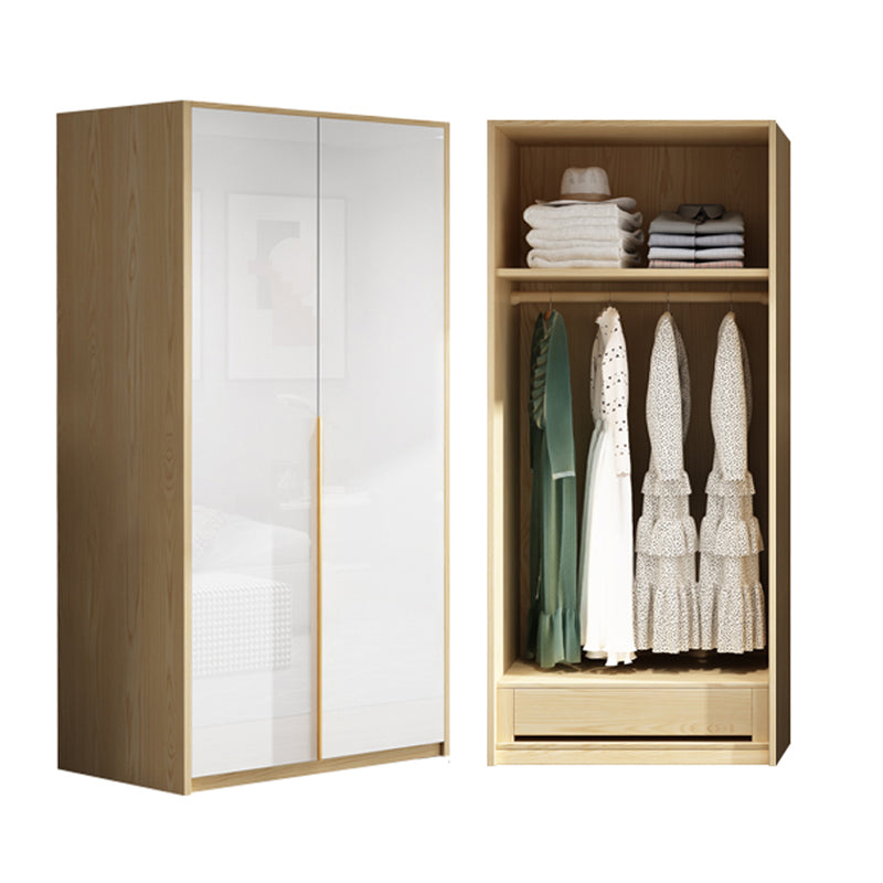 Contemporary Storage Cabinet Engineered Wood Wardrobe Armoire