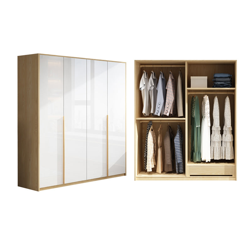 Contemporary Storage Cabinet Engineered Wood Wardrobe Armoire
