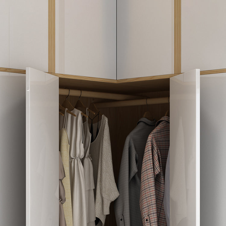 Contemporary Storage Cabinet Engineered Wood Wardrobe Armoire