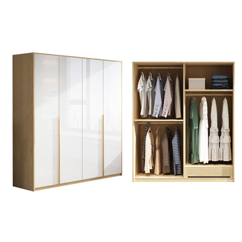Contemporary Storage Cabinet Engineered Wood Wardrobe Armoire