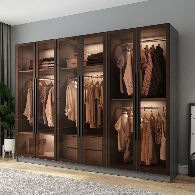 Modern Style Storage Cabinet Mirrored Finish Cabinet with Glass Door