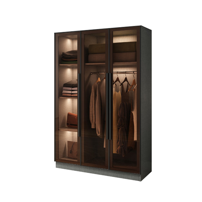 Modern Style Storage Cabinet Mirrored Finish Cabinet with Glass Door
