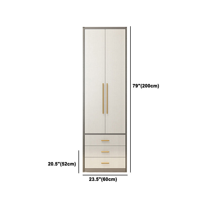 Contemporary Storage Cabinet Hinged Wardrobe Cabinet with Self Close Drawers