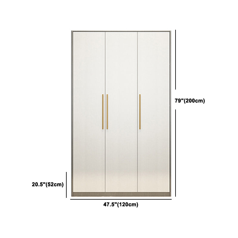 Contemporary Storage Cabinet Hinged Wardrobe Cabinet with Self Close Drawers
