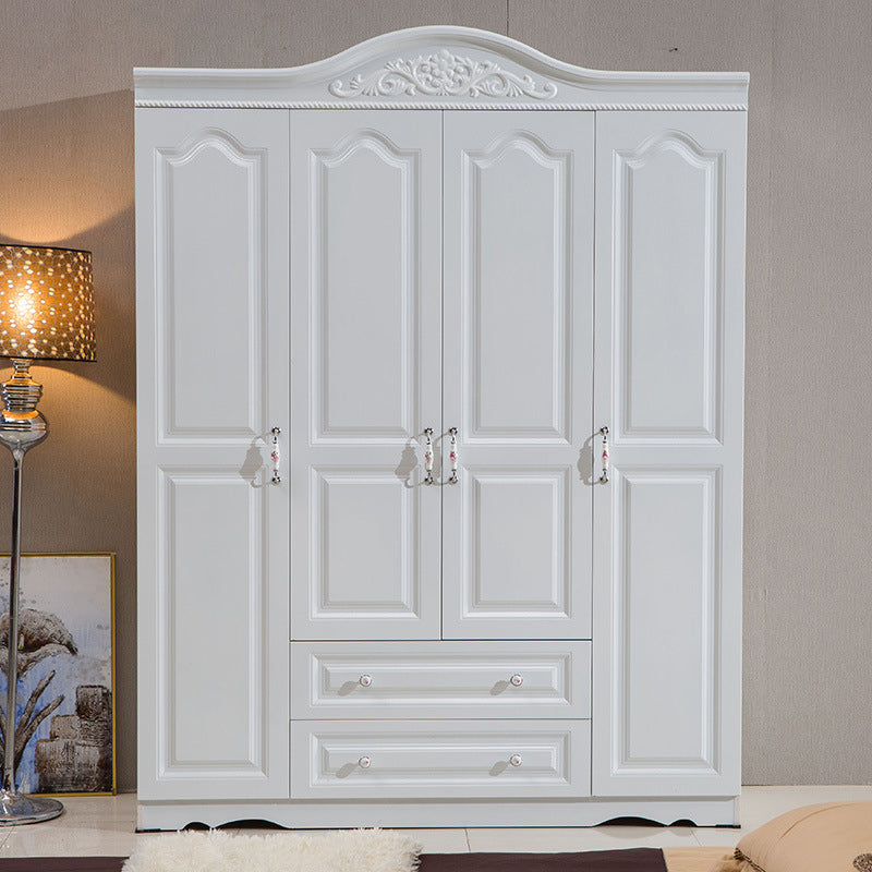 Bedroom Hinged Door Storage Cabinet Manufactured Wood Victorian Cabinet with Drawers