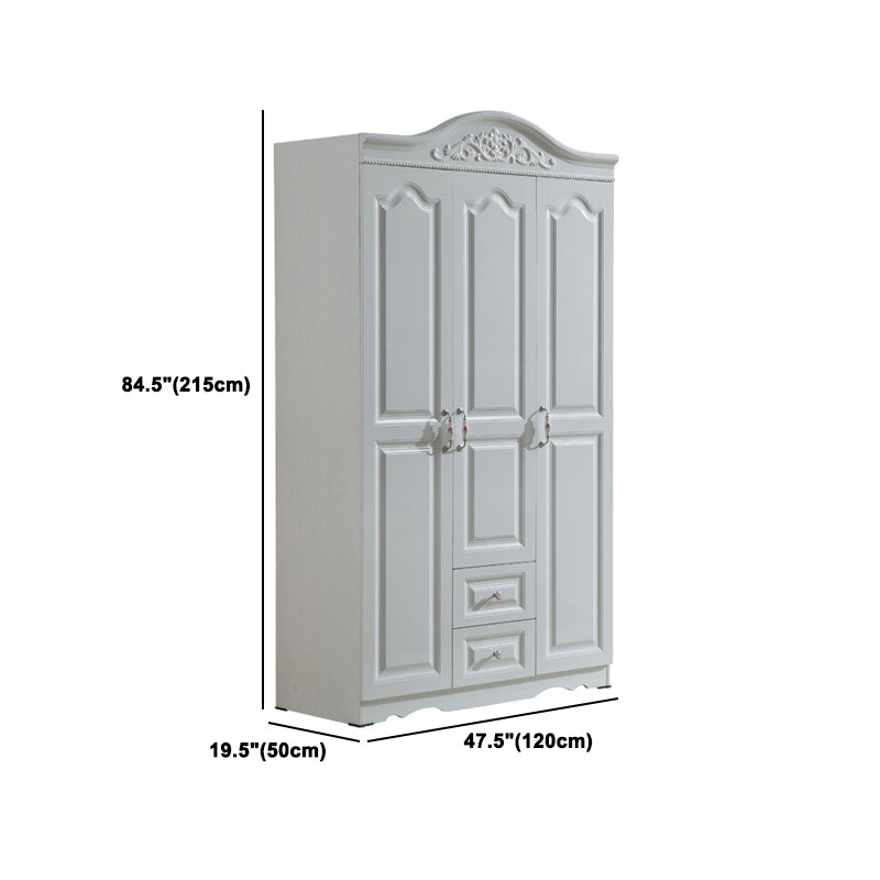 Bedroom Hinged Door Storage Cabinet Manufactured Wood Victorian Cabinet with Drawers