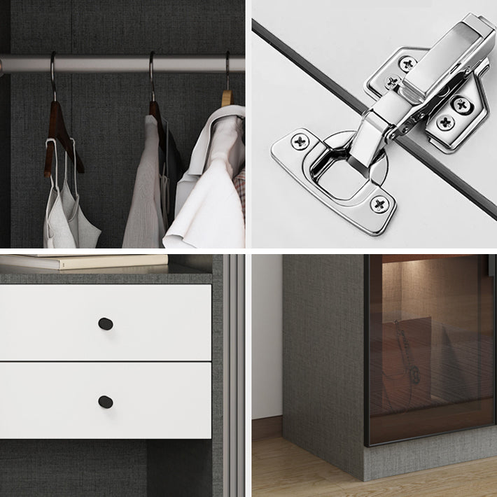 Contemporary Storage Cabinet Mirrored Finish Cabinet with Glass Door