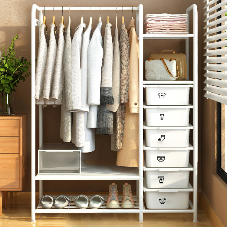 Contemporary Metal Wardrobe Cloth Rod Included Wardrobe Closet for Bedroom