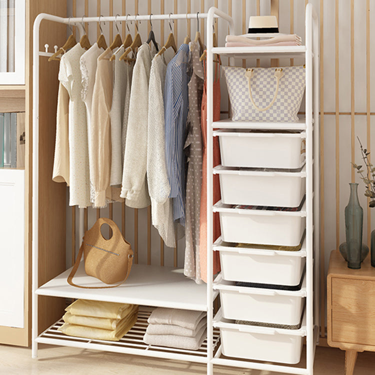 Contemporary Metal Wardrobe Cloth Rod Included Wardrobe Closet for Bedroom