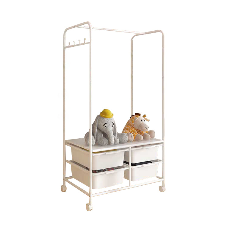 Contemporary Metal Wardrobe Cloth Rod Included Wardrobe Closet for Bedroom