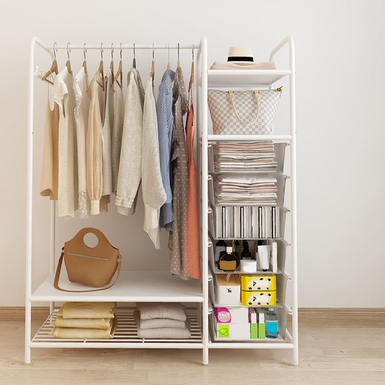 Contemporary Metal Wardrobe Cloth Rod Included Wardrobe Closet for Bedroom