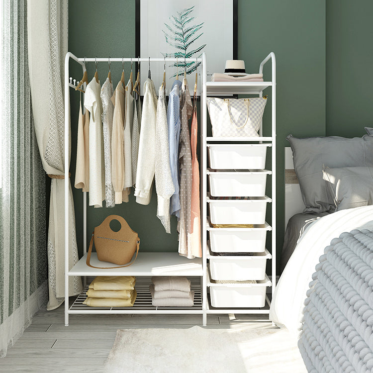 Contemporary Metal Wardrobe Cloth Rod Included Wardrobe Closet for Bedroom