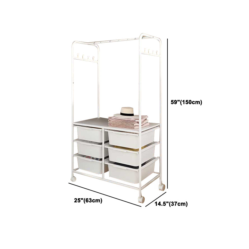 Contemporary Metal Wardrobe Cloth Rod Included Wardrobe Closet for Bedroom