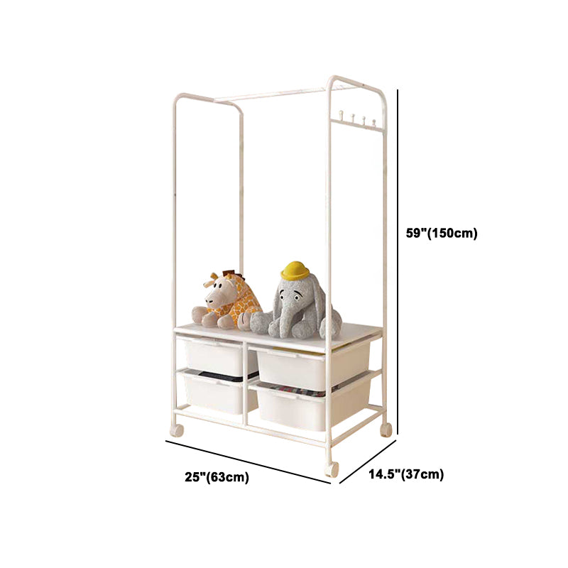 Contemporary Metal Wardrobe Cloth Rod Included Wardrobe Closet for Bedroom