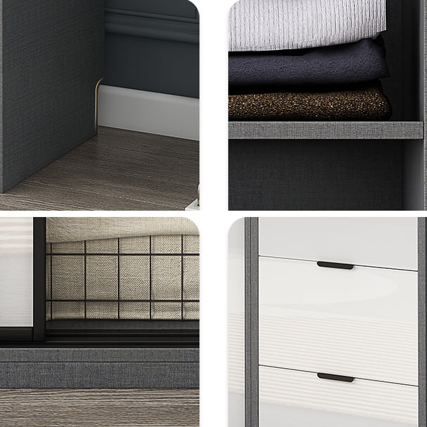 Manufactured Wood White Storage Cabinet Modern Cabinet with Drawers