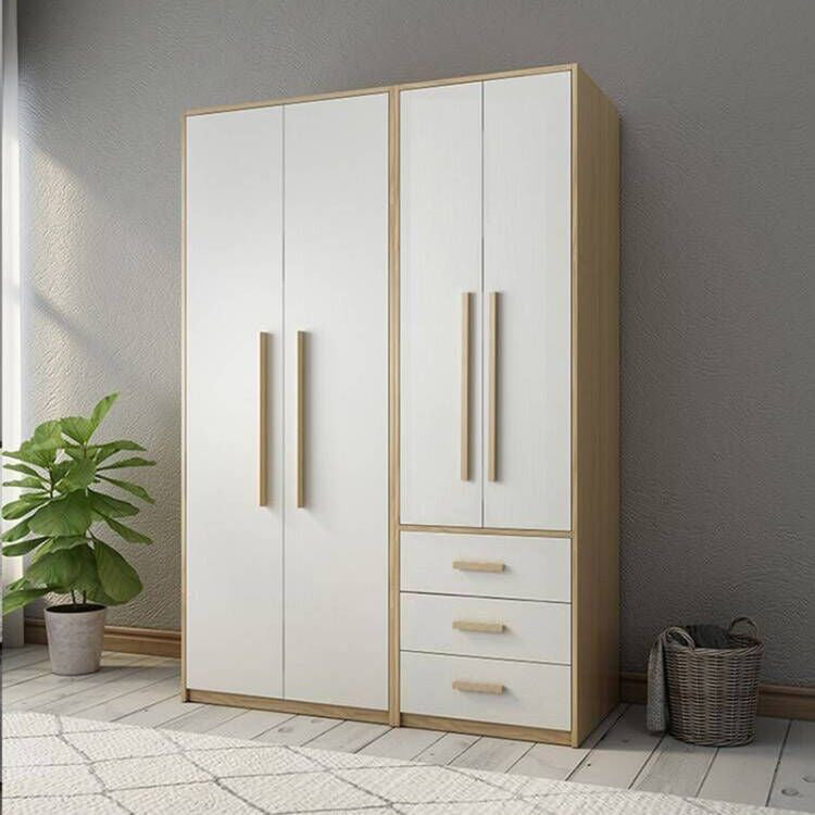Modern Style Home Wardrobe Armoire Solid Wood and Engineered Wood Wardrobe Cabinet