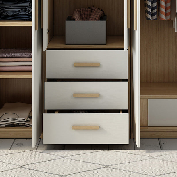 Modern Style Home Wardrobe Armoire Solid Wood and Engineered Wood Wardrobe Cabinet