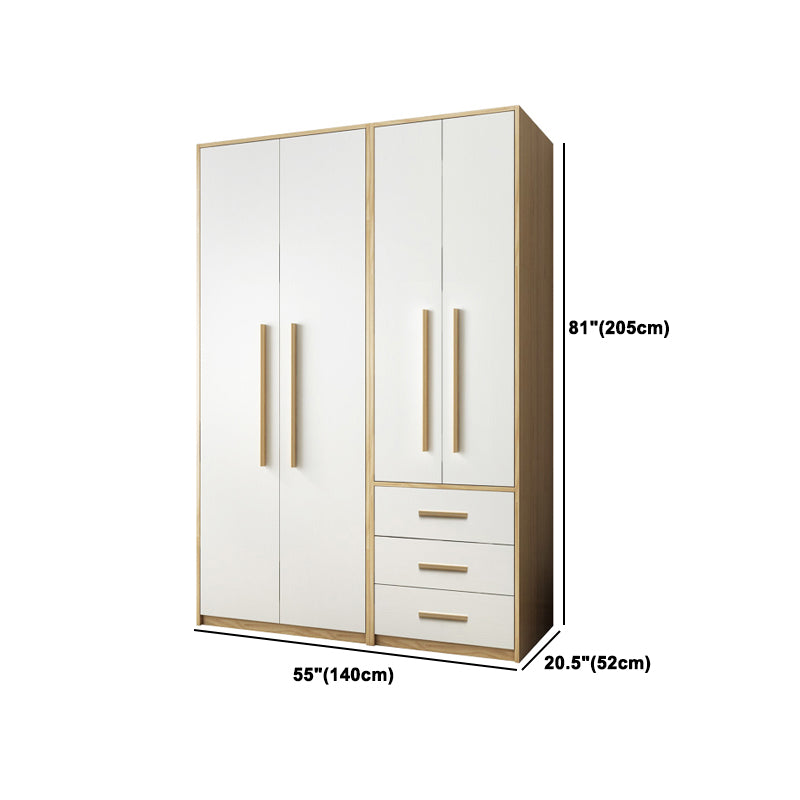 Modern Style Home Wardrobe Armoire Solid Wood and Engineered Wood Wardrobe Cabinet