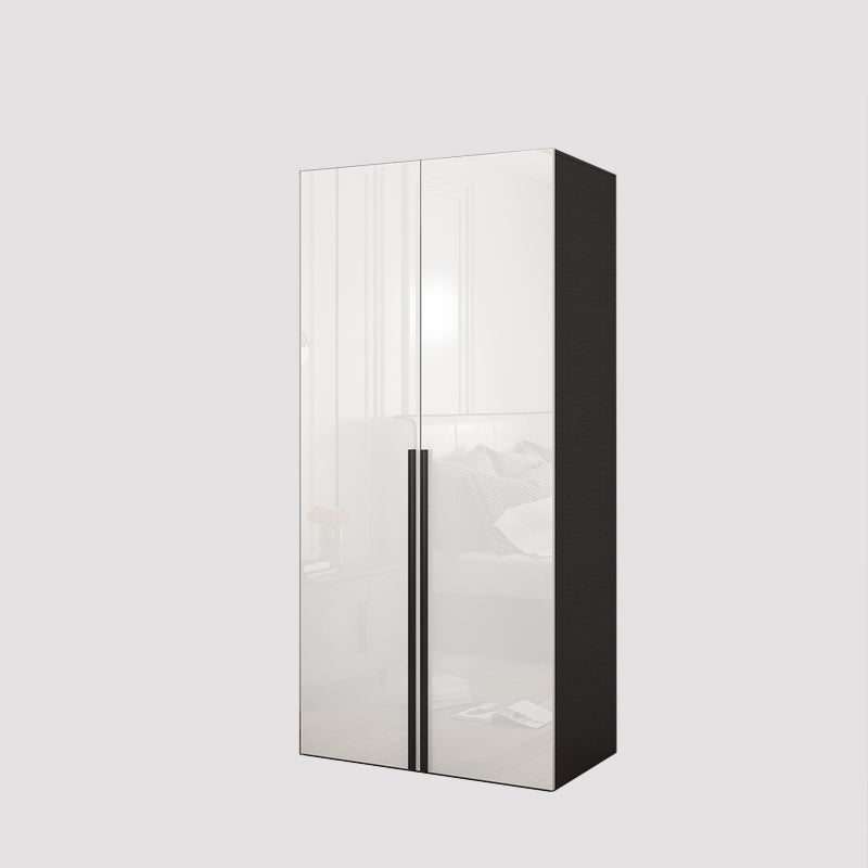 Mirrored Finish Wardrobe Armoire Modern Style Engineered Wood Wardrobe