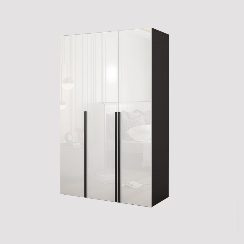 Mirrored Finish Wardrobe Armoire Modern Style Engineered Wood Wardrobe