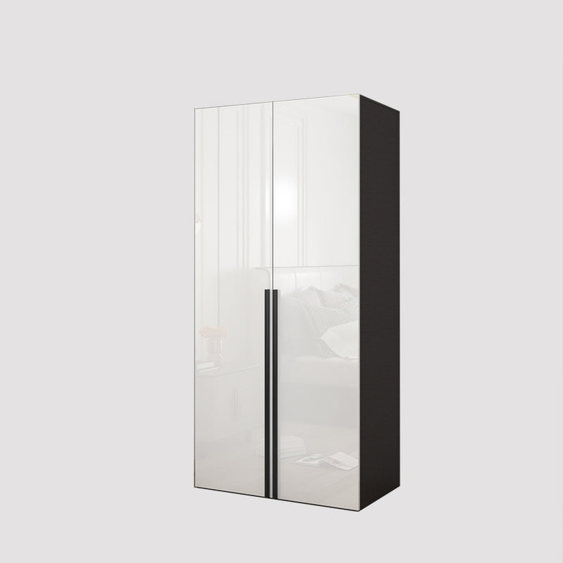 Mirrored Finish Wardrobe Armoire Modern Style Engineered Wood Wardrobe