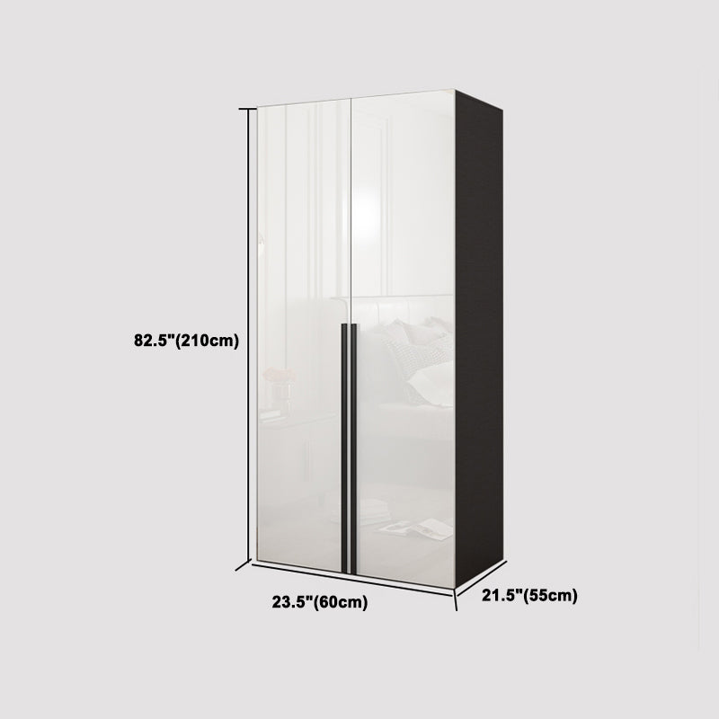 Mirrored Finish Wardrobe Armoire Modern Style Engineered Wood Wardrobe
