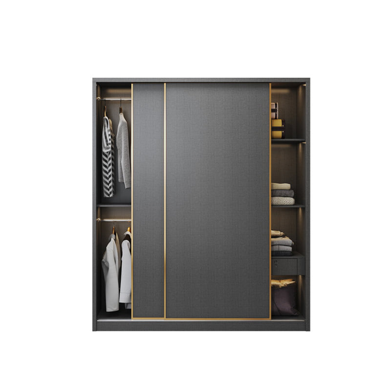 Bedroom Sliding Door Storage Cabinet Manufactured Wood Modern Cabinet