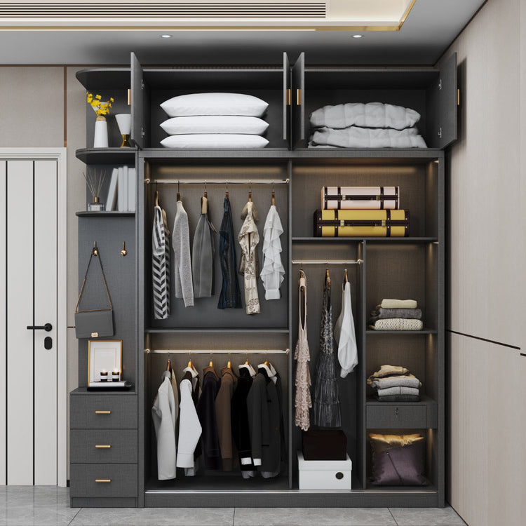 Bedroom Sliding Door Storage Cabinet Manufactured Wood Modern Cabinet