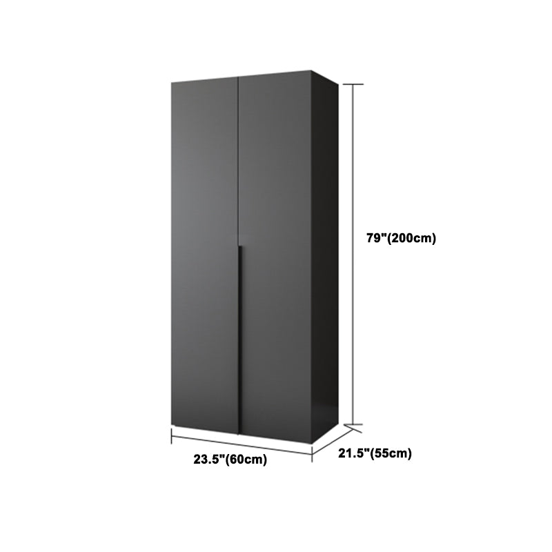 Grey Contemporary Style Wardrobe Armoire Engineered Wood Wardrobe