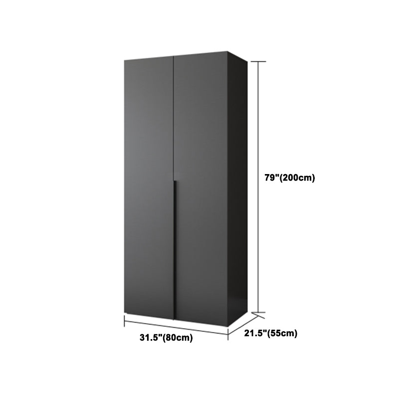 Grey Contemporary Style Wardrobe Armoire Engineered Wood Wardrobe