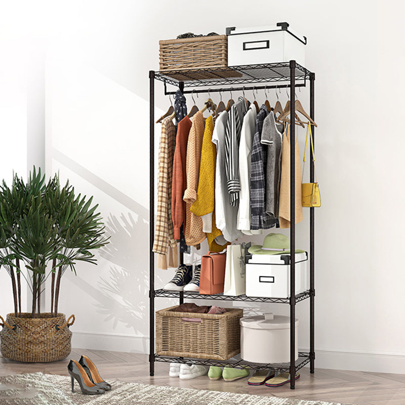 Black Contemporary Style Armoire Metal Steel Armoire for Bedroom