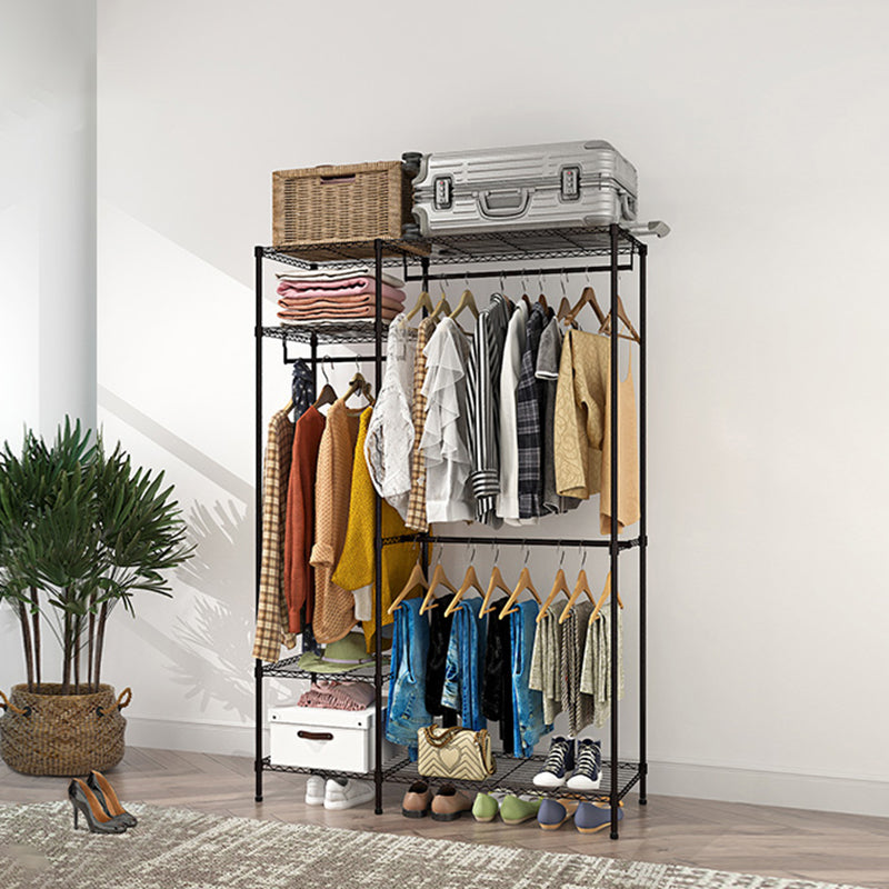 Black Contemporary Style Armoire Metal Steel Armoire for Bedroom