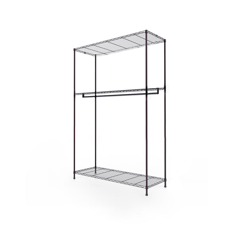 Black Contemporary Style Armoire Metal Steel Armoire for Bedroom