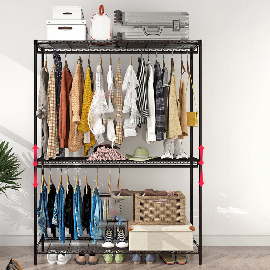 Black Contemporary Style Armoire Metal Steel Armoire for Bedroom