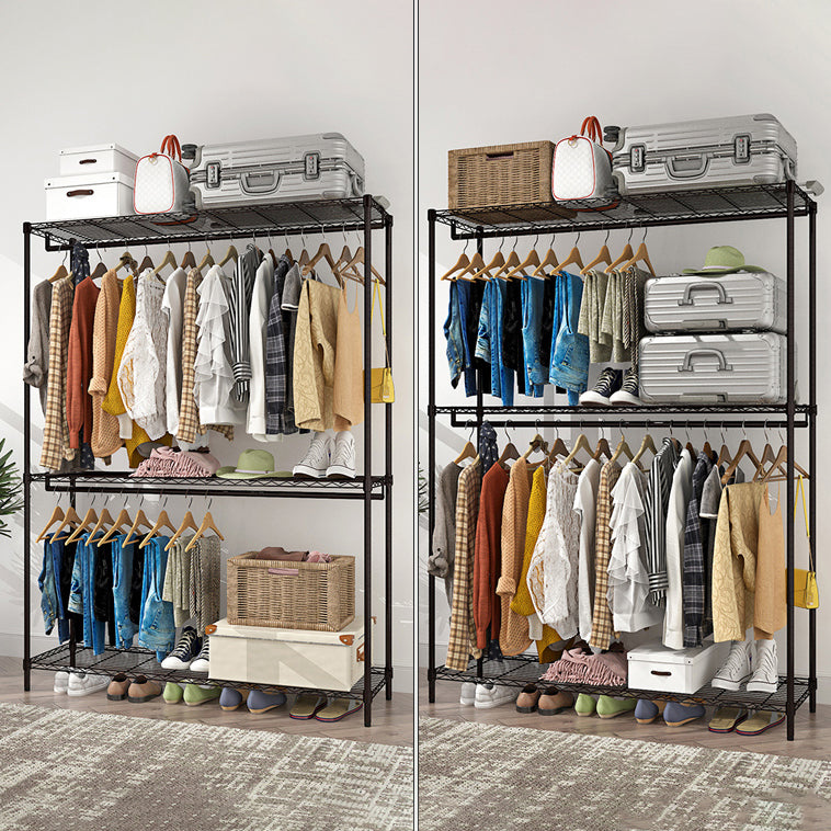 Black Contemporary Style Armoire Metal Steel Armoire for Bedroom