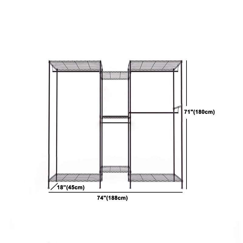 Black Contemporary Style Armoire Metal Steel Armoire for Bedroom