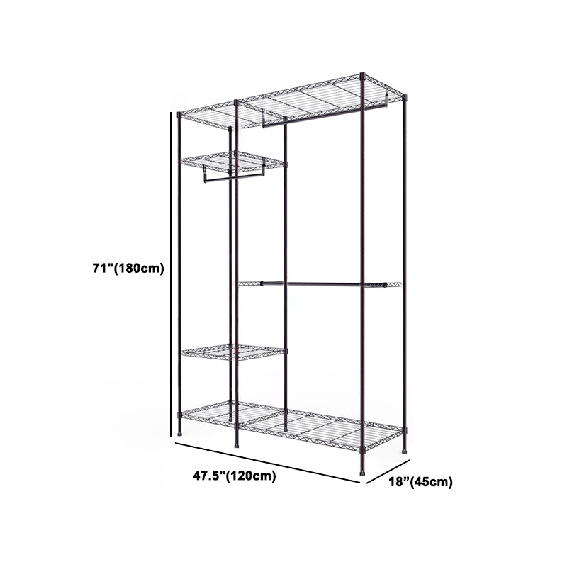 Black Contemporary Style Armoire Metal Steel Armoire for Bedroom