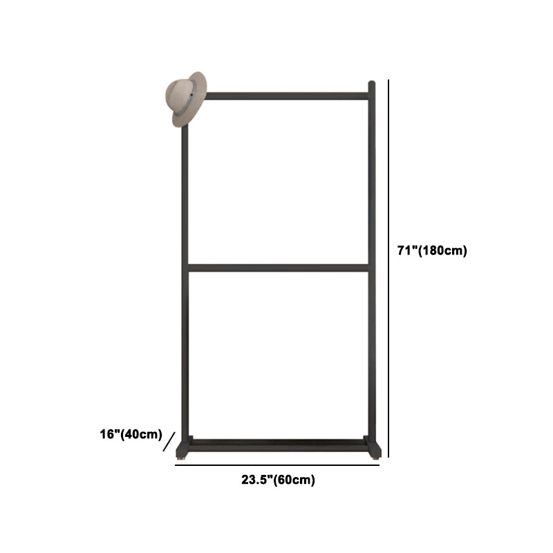 Contemporary Style Armoire Black Metal Open Armoire for Bedroom