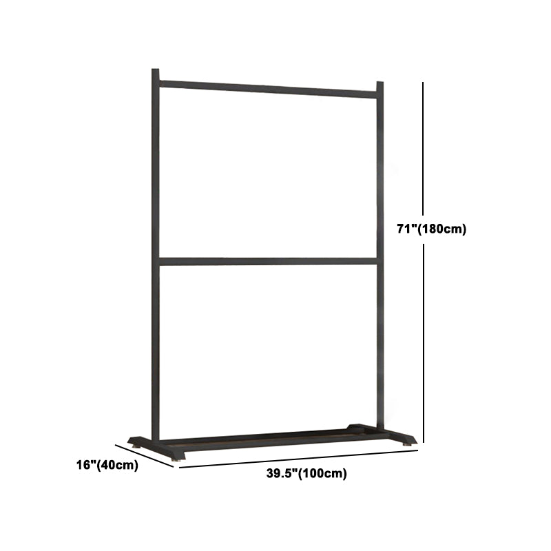 Contemporary Style Armoire Black Metal Open Armoire for Bedroom