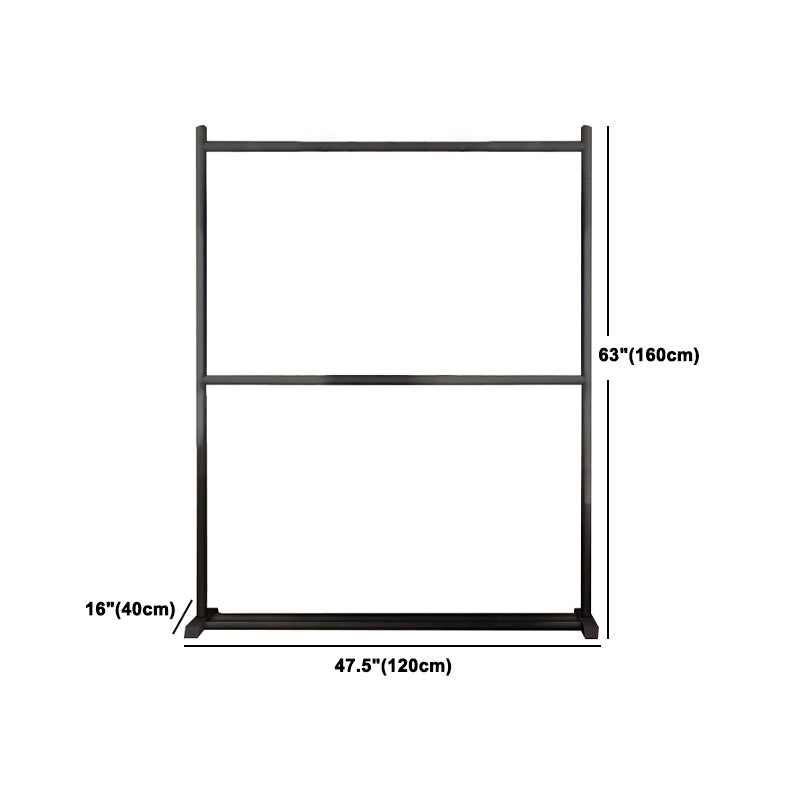 Contemporary Style Armoire Black Metal Open Armoire for Bedroom