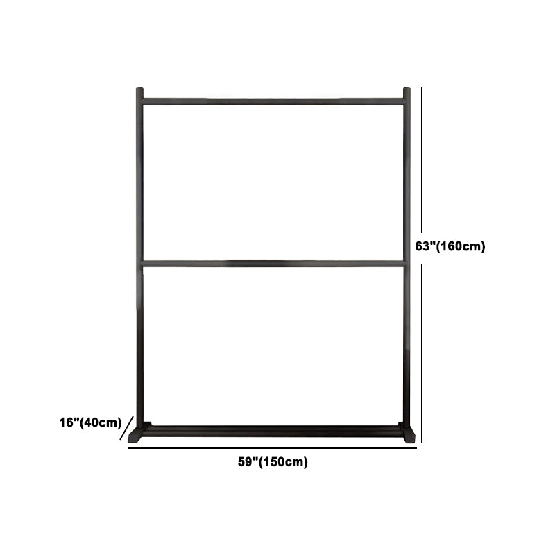 Contemporary Style Armoire Black Metal Open Armoire for Bedroom