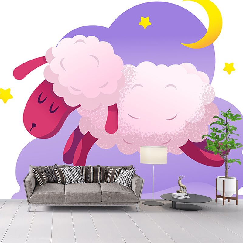 Illustration Stain Resistant Wallpaper Animals Living Room Wall Mural