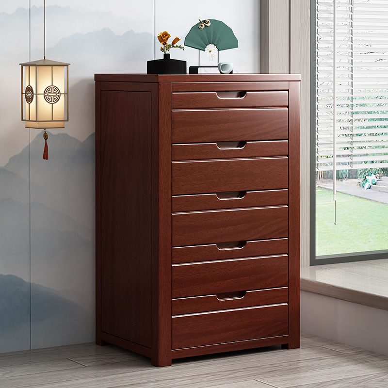 Contemporary Style Walnut Wood Dresser Bedroom Lingerie Chest with Drawer