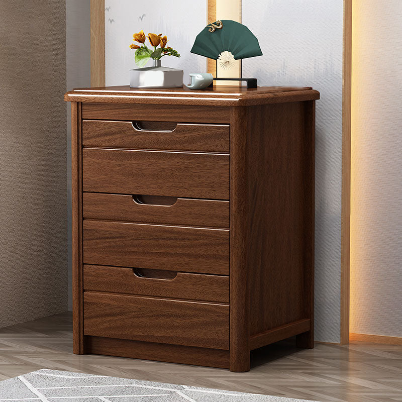 Contemporary Style Walnut Wood Dresser Bedroom Lingerie Chest with Drawer