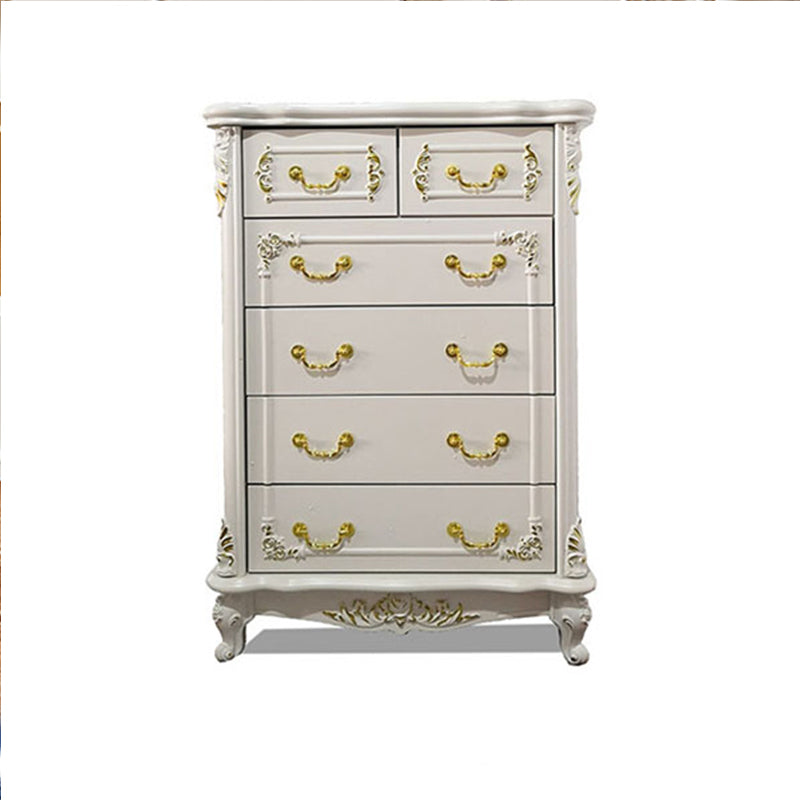 Classic Glam Wood Dresser White Storage Chest with Drawer for Bedroom